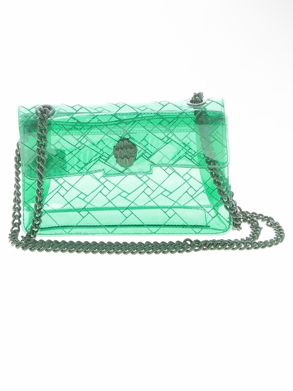 Kurt Geiger London Medium Kensington Green Vinyl Crossbody Bag